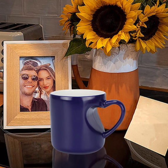 Ceramic Coffee Mug,Valentine's Day Alien Couple Heart-to-Heart Mug, Heart-Shape Handle,Heat Sublimation Ceramic Cup, Microwave & Dishwasher Safe, Unique Gift for Couples