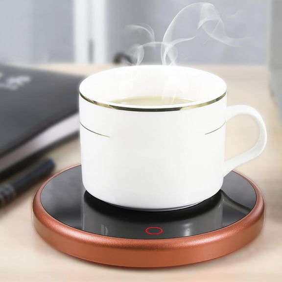 Ceramic Coffee Mug Warmer with Aluminum Alloy Insulation Base, 55°C Constant Temperature Pad for Office Desk, Low Power Energy Saving Hot Beverage Warmer