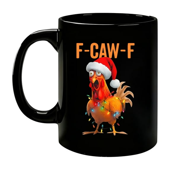 Ceramic Coffee Mug With Chicken Print And Large Handle Dishwasher Safe For Office Home Kitchen Gift Use Capacity