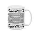 thumbnail image 1 of Ceramic Coffee Mug With Geometric Pattern And Botanical Motif Large Capacity Handle Dishwasher Safe For Home Office Use, 1 of 4