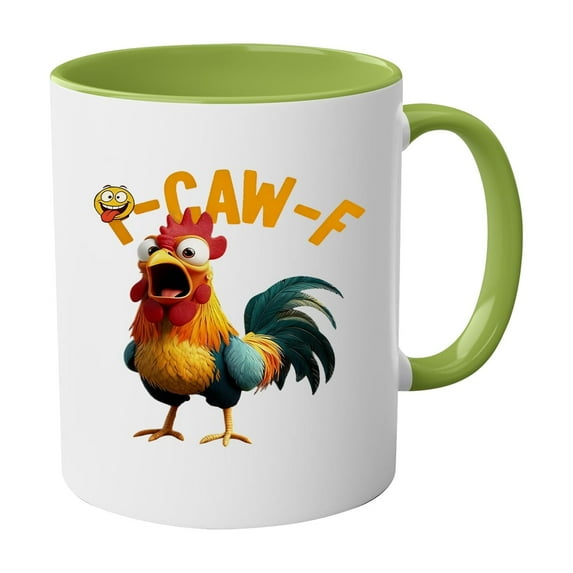 Ceramic Coffee Mug With Rooster Print And Humorous Lettering Large Handle Comfortable Grip Dishwasher Safe Cup For Home Office Use