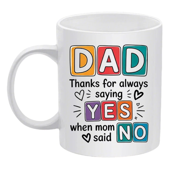 Ceramic Coffee Mug for Dad with Printed Message Gift Boxed with Foam Protection for Father’s Day Birthday or Special Occasion