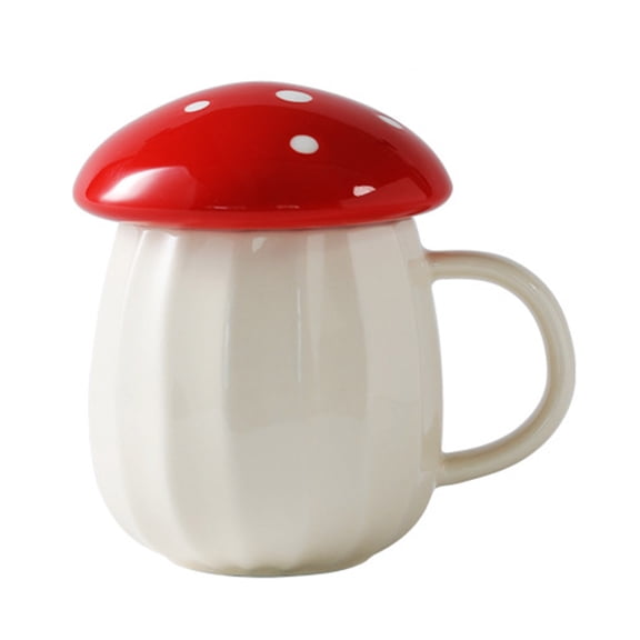 Ceramic Coffee Mug with Lid Mushroom Decor Coffee Cup Cute Mushroom Stuff Home Gift Easy to Use and Clean Smooth Edges