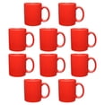thumbnail image 1 of Ceramic Coffee Mugs 11 oz. Set of 10, Bulk Pack - Coffee cup set, Iced coffee cup, Gaming mug - Red, 1 of 5