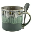 thumbnail image 1 of Ceramic Coffee Mugs Unique Glazed Coffee & Tea Cups - 18 Ounce - Best Gift for Coffee Tea Lover/Addicts (Lake Green, 4), 1 of 1