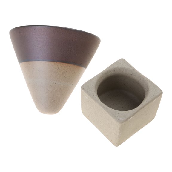 Ceramic Coffee Mugs with Base 100ml Triangular Cone Shape Porcelain-Cup Tea-Cup for Latte Household Kitchen