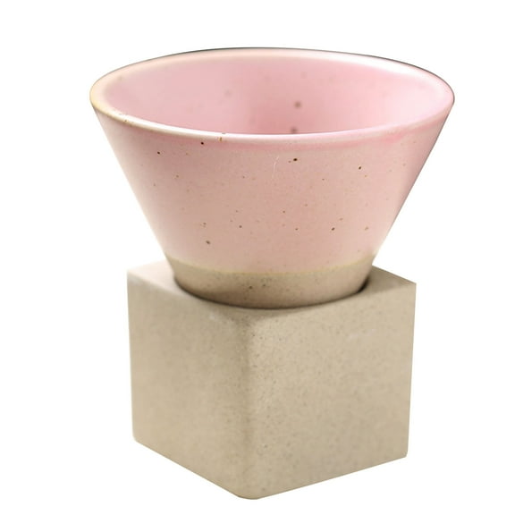 Ceramic Coffee Mugs with Base 100ml Triangular Cone Shape Porcelain-Cup Tea-Cup for Latte Household Kitchen