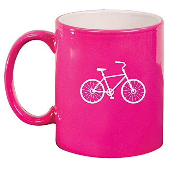 Ceramic Coffee Tea Mug Cup Bike Bicycle (Pink)