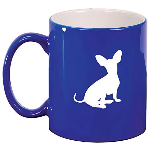 Ceramic Coffee Tea Mug Cup Chiweenie (Blue)