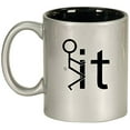 thumbnail image 1 of Ceramic Coffee Tea Mug Cup F It Screw It Stick Figure (Silver), 1 of 1