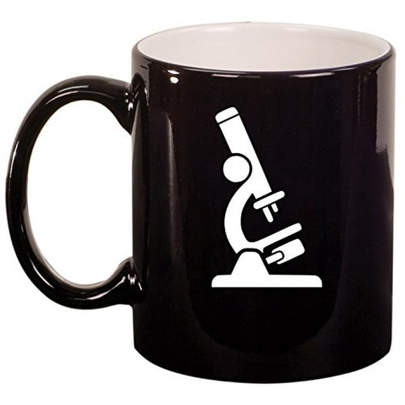 Ceramic Coffee Tea Mug Cup Microscope Laboratory Professional (Black)