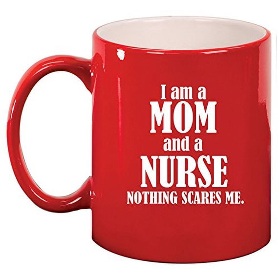 Ceramic Coffee Tea Mug Cup Nurse Mom (Red)