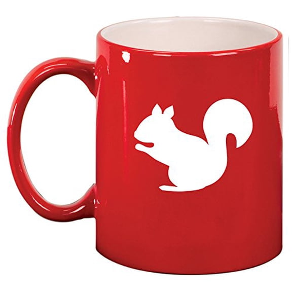 Ceramic Coffee Tea Mug Cup Squirrel (Red)