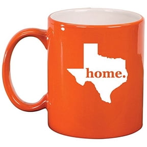 Ceramic Coffee Tea Mug Cup Texas Home (Orange)
