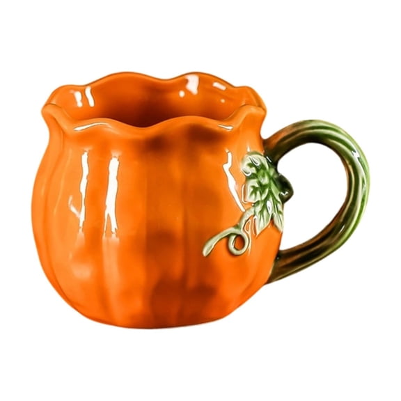 Ceramic Coffee Tea Mug,Cute Pumpkin Mug,Thanksgiving Halloween Holiday Handmade Gift Cup