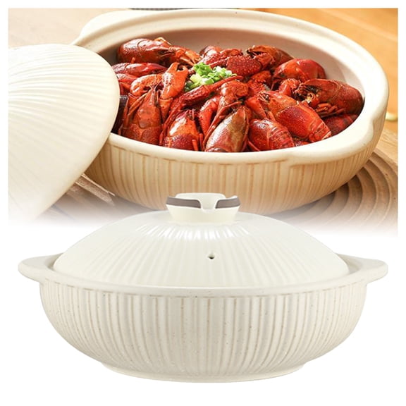 Ceramic Cooking Pot, Japanese Donabe Pottery Stew Pot, Heat-Resistant Round Stoneware, Slow Stew Pot, Saucepan, Dutch Oven