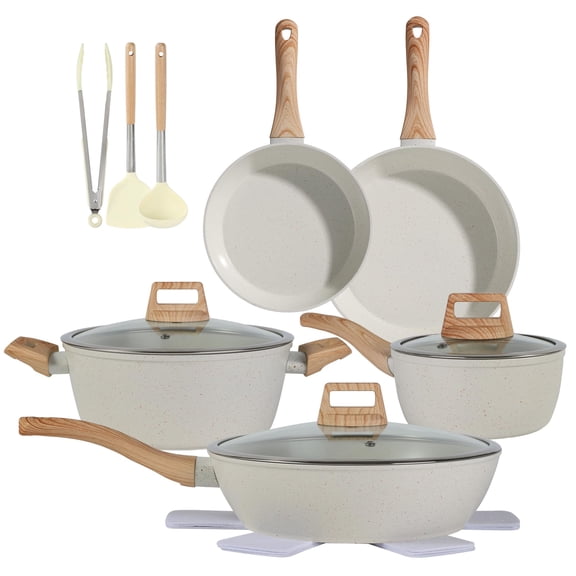 Ceramic Cookware Sets 15PCS Pots and Pans Set Non Stick
