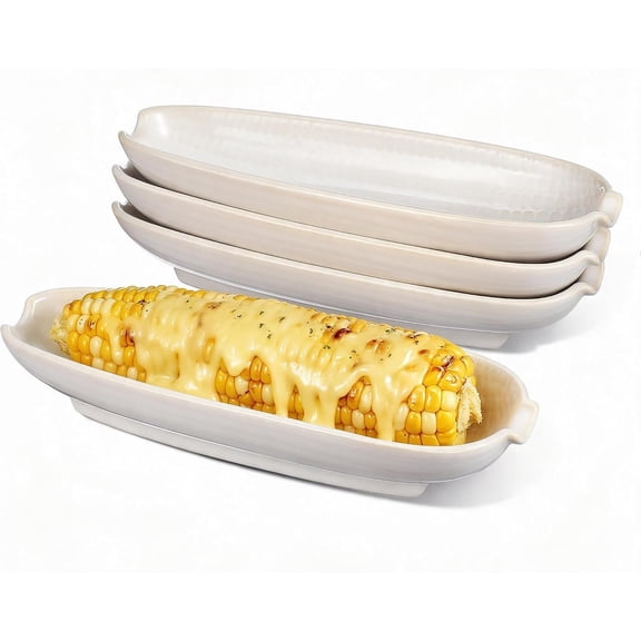 Ceramic Corn the Cob Dishes, 9.2" Corn Serving Trays BBQ Picnic Kitchen