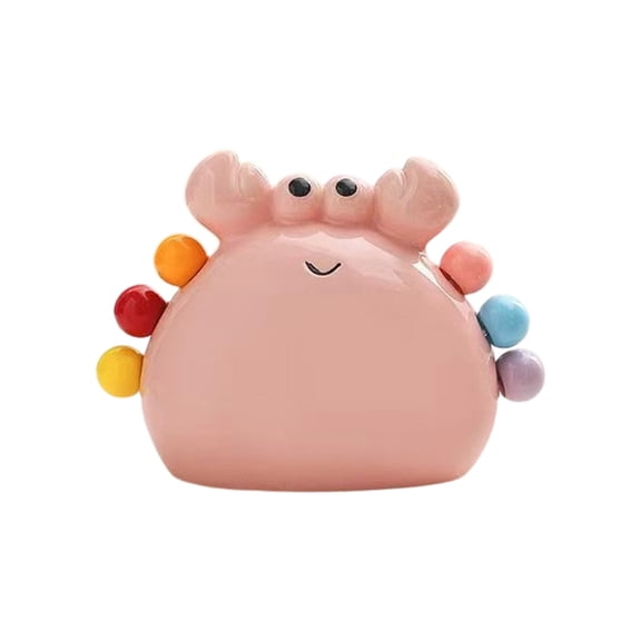 Ceramic Crab Design Fruit Forks Set with Mini Food Picks and Adorable Storage Box - Excellent for Home, Dessert, Party (Pink)