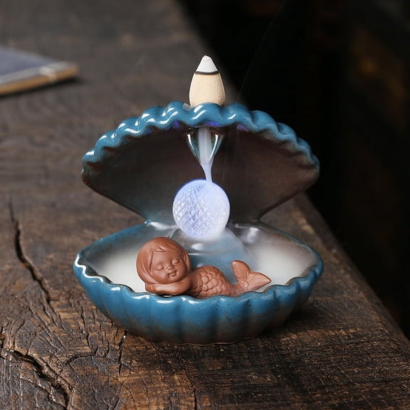 Ceramic Crafts Home Decor European Mermaid Reflux Incense Burner