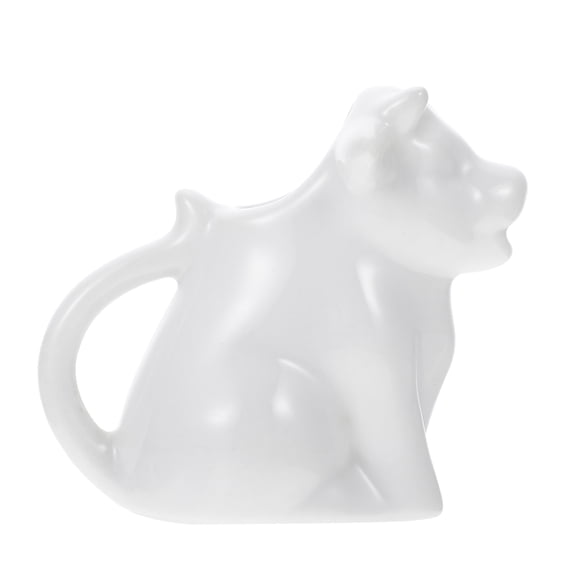 Animal Shaped Ceramic Cup Coffee Frothing Jug with Cow Design for Serving Beverages, Latte Art, and Table Decoration