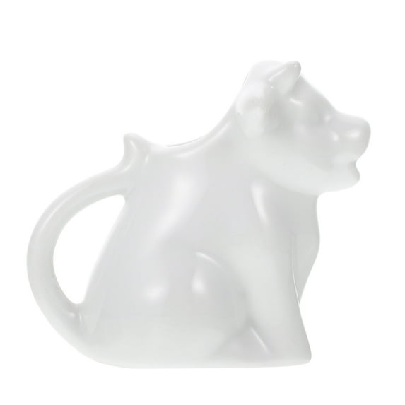 Animal Shaped Ceramic Cup Coffee Frothing Jug with Cow Design for Serving Beverages, Latte Art, and Table Decoration