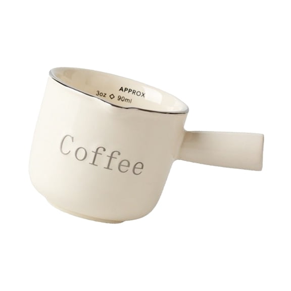 Ceramic Creamer With Double Measurement Indicators And Silver Trim Precise Pouring For Coffee Seasonings Elegant Deck