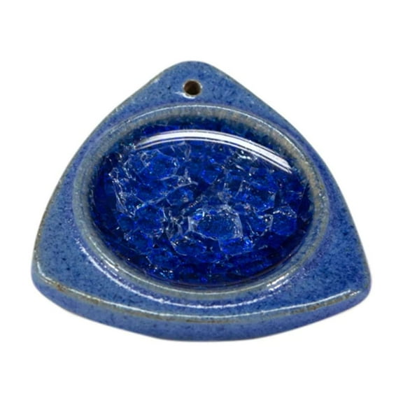 Ceramic Crystal Incense Holder,Triangle design,Blue,Crafted to Hold Both Incense Sticks & Cones