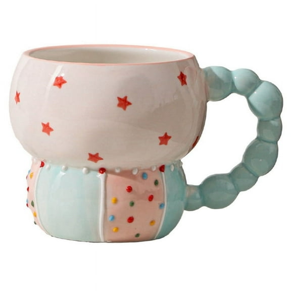 Ceramic Cup Color Coffee Cup Household Cup Breakfast Cup Milk Coffee Tea Fruit Juice Oat Water Cup,D,1 * Creative mug