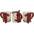 thumbnail image 1 of Ceramic Cute Upside Down Espresso Mini Coffee Mug Set of 3 - Monkey, 1 of 5