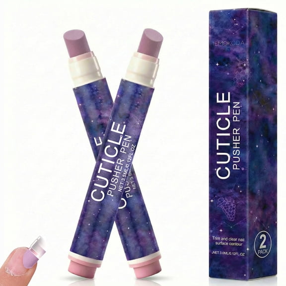 Ceramic Cuticle Oil Pusher Pen, 3 in 1 Cuticle Remover Pen for Nails, Nail Care Buffer Pens with Micro-Dosin Oil for Hangnails, Dry & Damaged Nails, Moisturize Strengthen Brighten