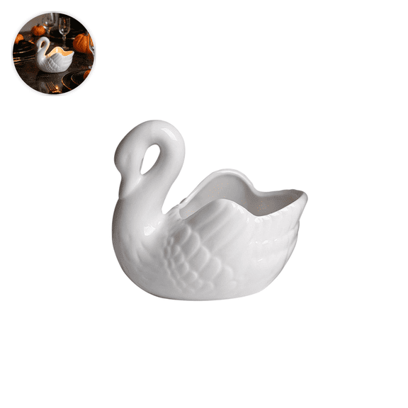Ceramic Cygnet Candle Holders for Scented Candles and Candlelight Dinners | Elegant Home Decor and Holiday Prop in Stylish Minimalist Design