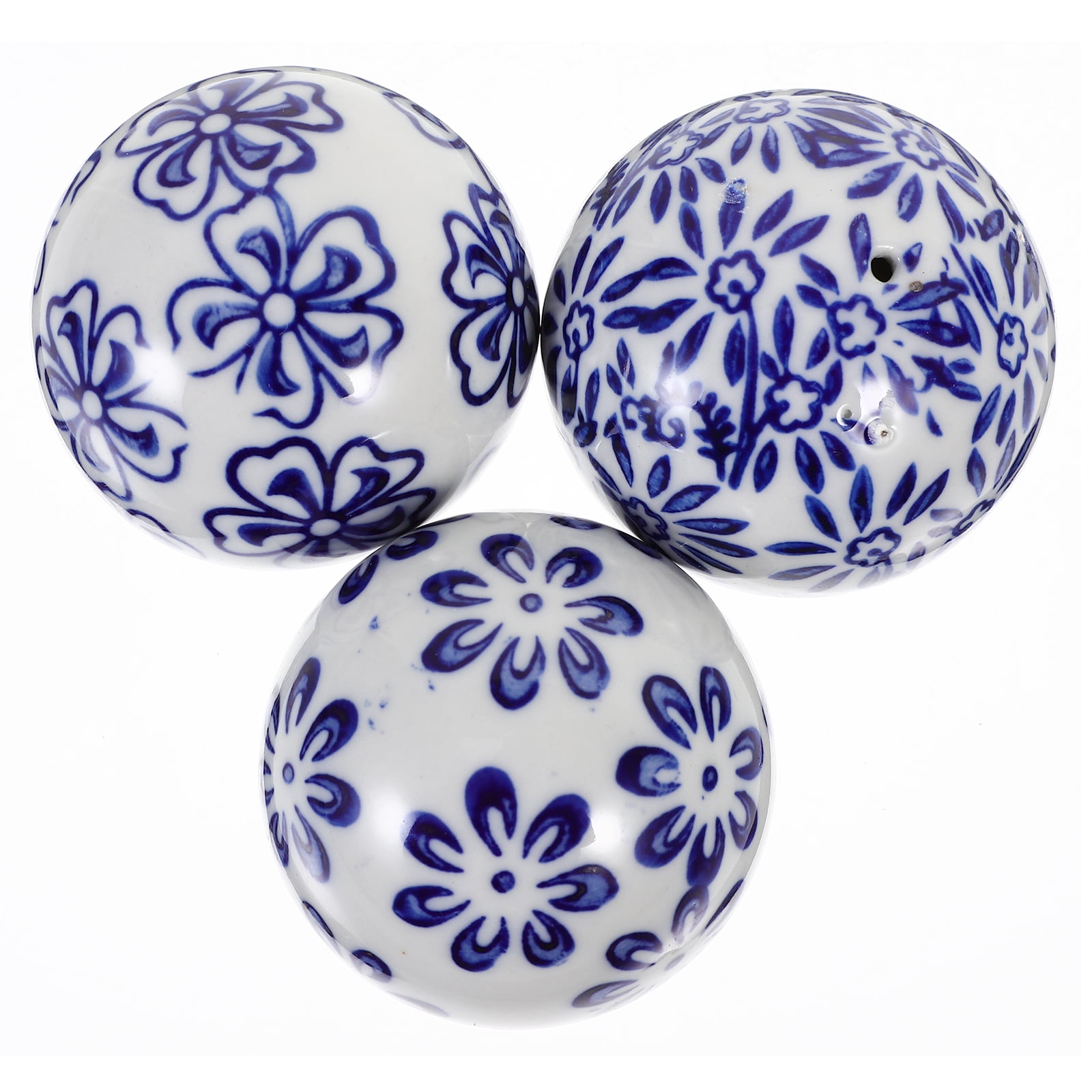 Ceramic Decorative Ball 3 Pcs Vintage Floating Balls Home Furnishing