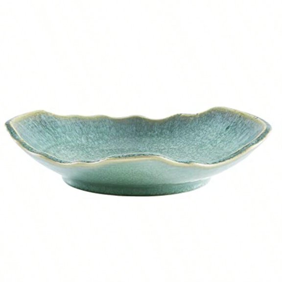 Ceramic Decorative Dish 12'' Large Green Decorative Bowl Versatile Centerpiece Decor Key Bowl Gift Decor Tray For Entryway Table Living Room Dining 12'' Dish