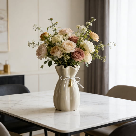 Ceramic Decorative Vase for Home or Wedding Centerpieces, Unique Shape ...