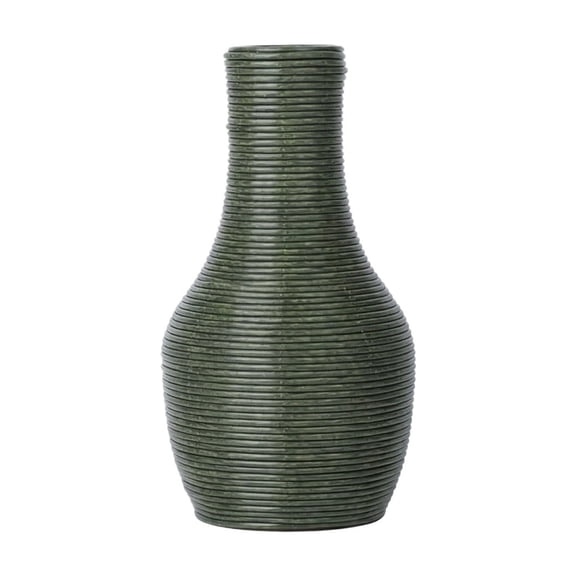 Ceramic Decorative Vase with Ribbed Texture Modern Minimalist Design for Home Office Living Room Tabletop Shelf Display