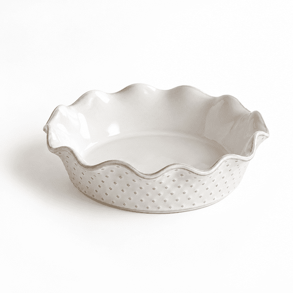 Ceramic Deep Pie Pan For Baking 11 Inch Porcelain Plate Oven & Dishwasher Safe Farmhouse Decor 48 Ounce Kitchen Non-stick Dish Em