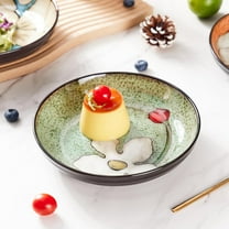 Ceramic Deep Plates For Kitchen, 8.5 in Plates Set of 6, Large Pasta Serving Bowl