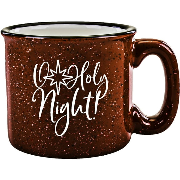 Ceramic Designer Campfire Coffee Mug | O Holy Night | Holds 15 ounces | Christmas Holiday Mug | Great for Coffee, Tea, Soups, Hot Chocolate