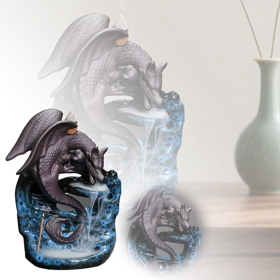 Ceramic Desktop Ornament Incense Burner - Decorative Backflow Aroma Diffuser for Home Living Room Enhancing