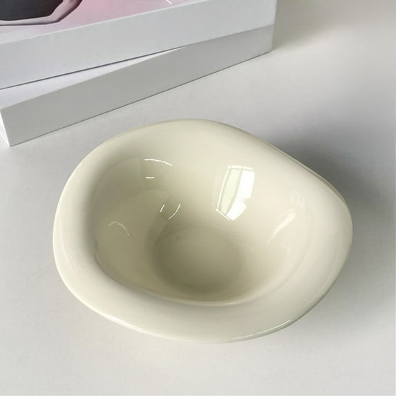 Ceramic Dessert Bowl for Afternoon Tea, Fruit Salad Serving Bowl, Cafe Tableware, 6.3-inch Porcelain Bowl, Versatile Cream Style Dishwasher Safe Bowl