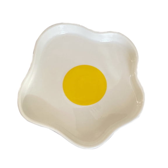 Ceramic Dinner Dishes Poached Egg Shape Breakfast Holder Dessert Serving Tray Snack Plate Kitchen Tableware for Home Restaurant Supplies