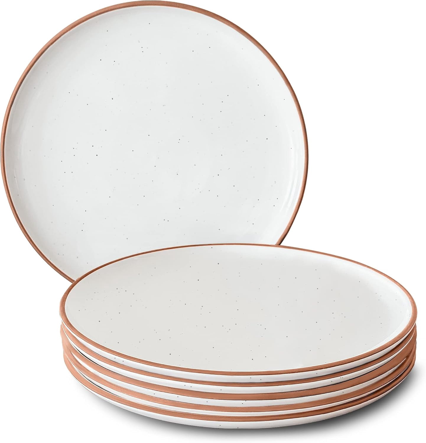 Ceramic Dinner Plates Set of 6, 10 inch Dish Set - Microwave, Oven, and ...