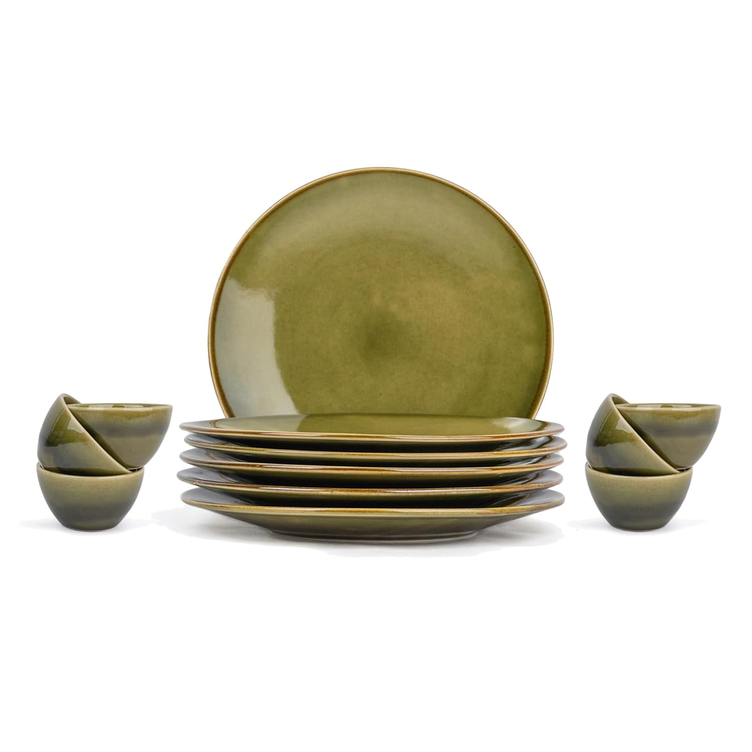 Ceramic Dinner Set Of 12 Pcs, Mehndi Ombre | Crockery Set For Dining ...