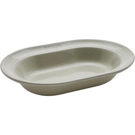 Ceramic Dinnerware 10-inch Oval Serving Dish - White Truffle