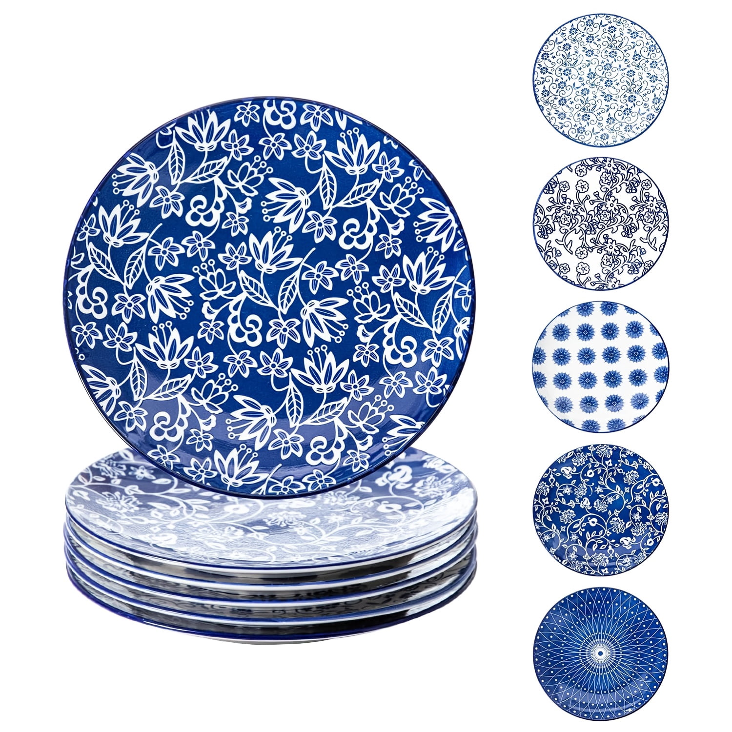 Ceramic Dinnerware Set 12pcs - 8.5 & 10.5 Inch Plates for Salad, Pasta ...
