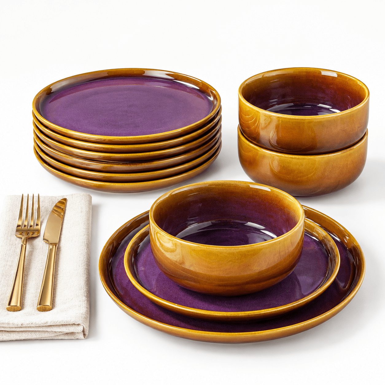 Ceramic Dinnerware Set For 4 12-piece Plates And - Walmart.com