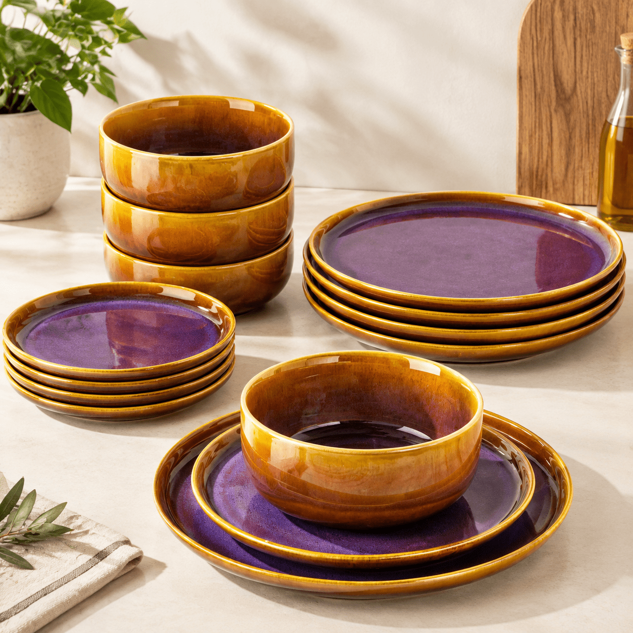 Ceramic Dinnerware Set For 4 12-piece Plates And - Walmart.com