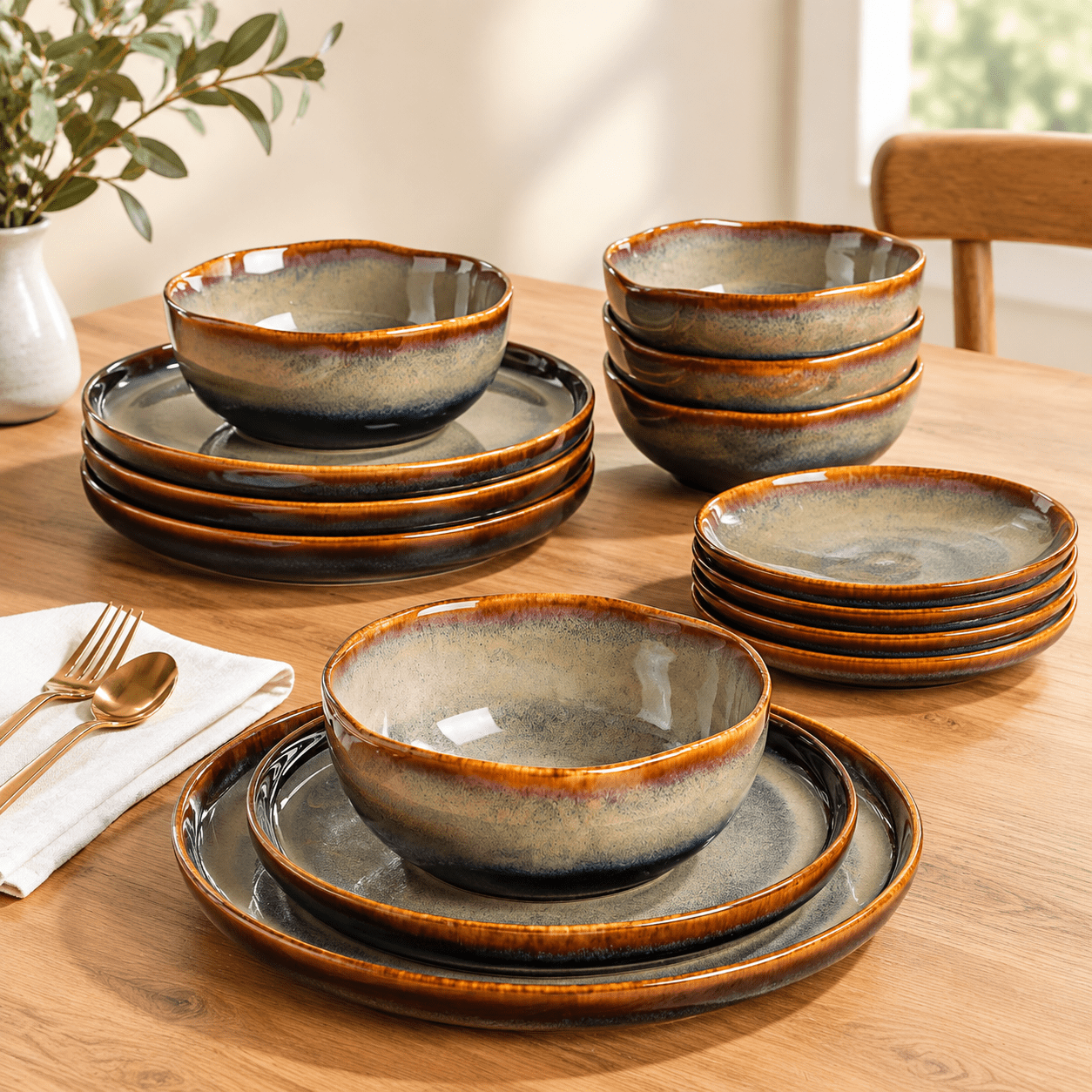 Ceramic Dinnerware Set For 4 12-piece Plates And - Walmart.com