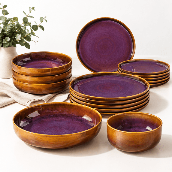 Ceramic Dinnerware Set For 4 16-piece Plates And - Walmart.com
